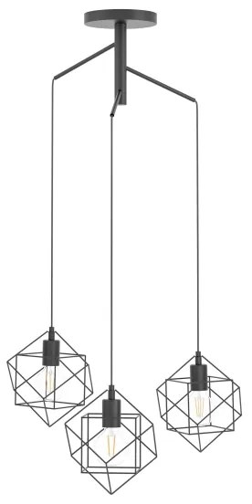 Eglo 43366 - Csillár zsinóron STRAITON 3xE27/60W/230V