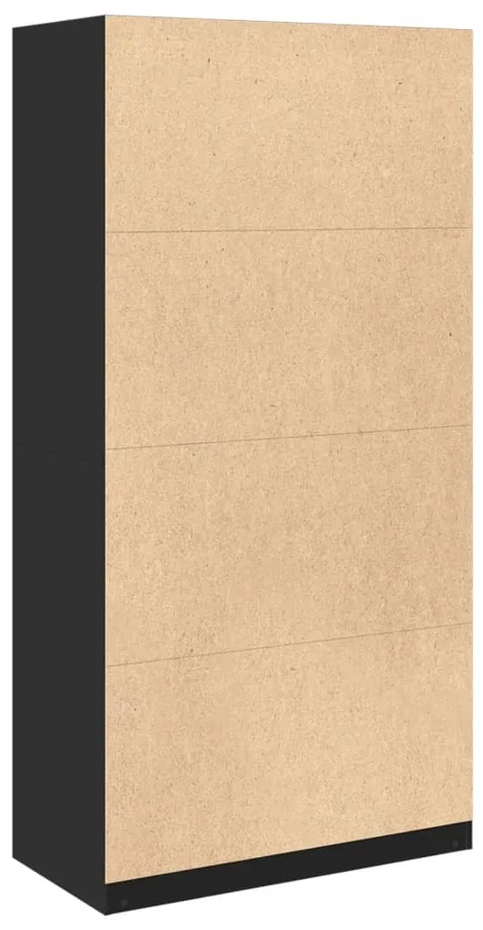 vidaXL fekete szerelt fa ruhásszekrény 100 x 50 x 200 cm