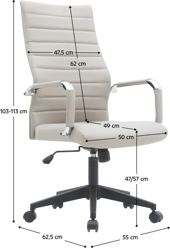 Irodai szék, szürkésbarna Taupe/fekete, DRUGOS NEW