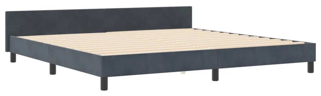 Sötétszürke Bársony Ágykeret 200x200 cm