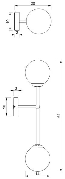Fali lámpa POP 2xE14/40W/230V