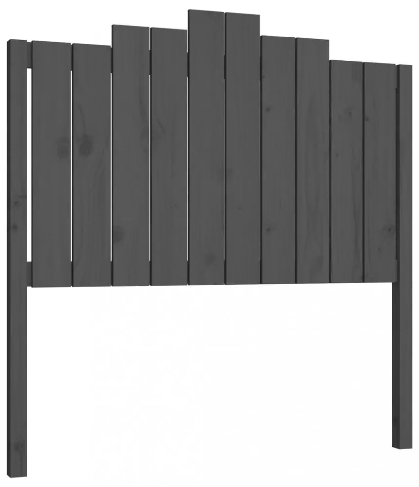 szürke tömör fenyőfa ágyfejtámla 106x4x110 cm
