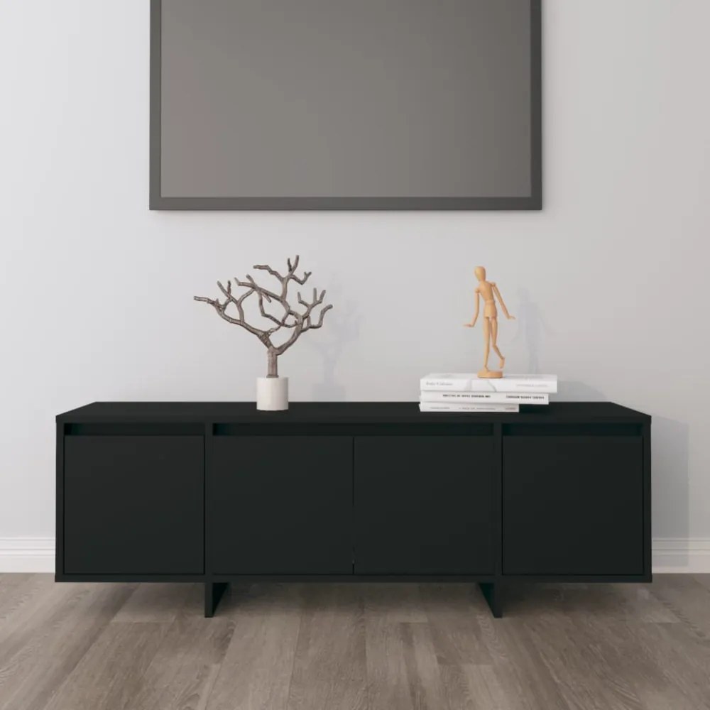 fekete szerelt fa fali TV-szekrény 120x30x40,5 cm