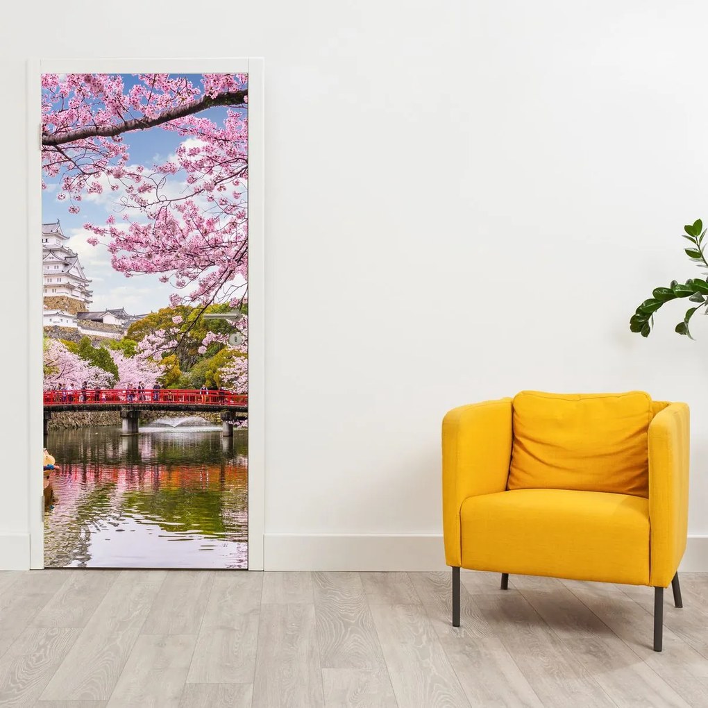 Fotótapéta ajtóra - Japán cseresznye (95x205cm)
