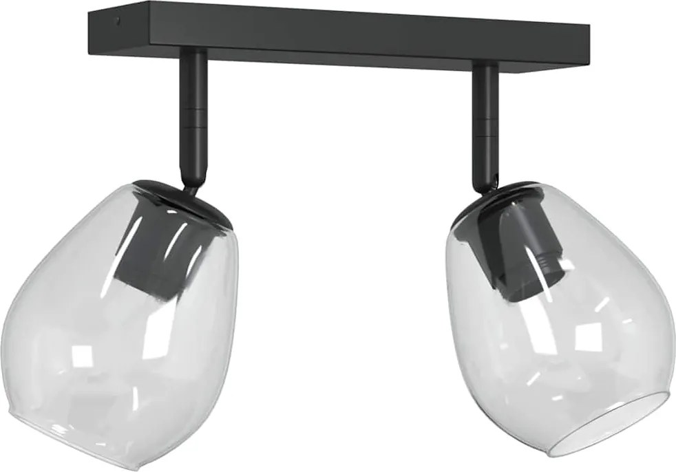 vidaXL Mennyezeti spotlámpa Fekete 33 x 13 x 26 cm Üveg és fém
