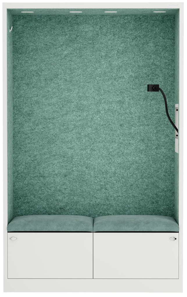 Sally 1150mm korpus Biały - siedzisko Zielony