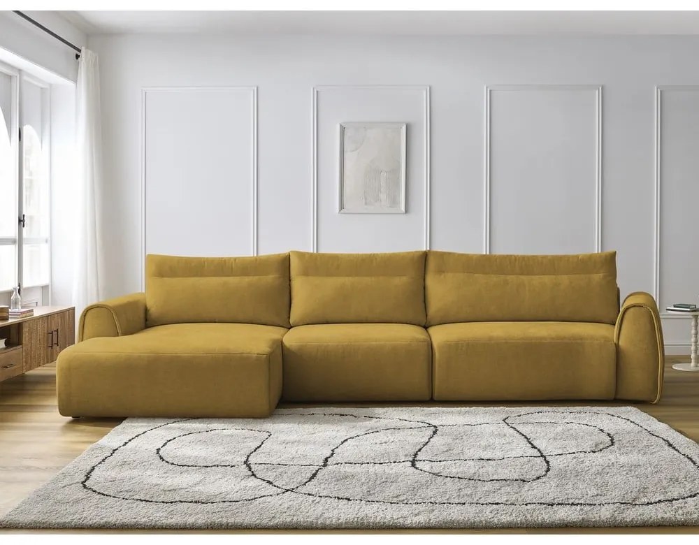 Okkersárga sarokkanapé Aden – Bobochic Paris