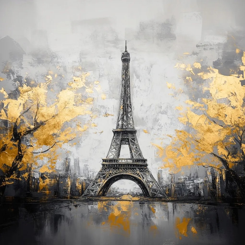 Vászonkép Canvas Város Párizs Eiffel-torony Arany Glamour Art 80x80