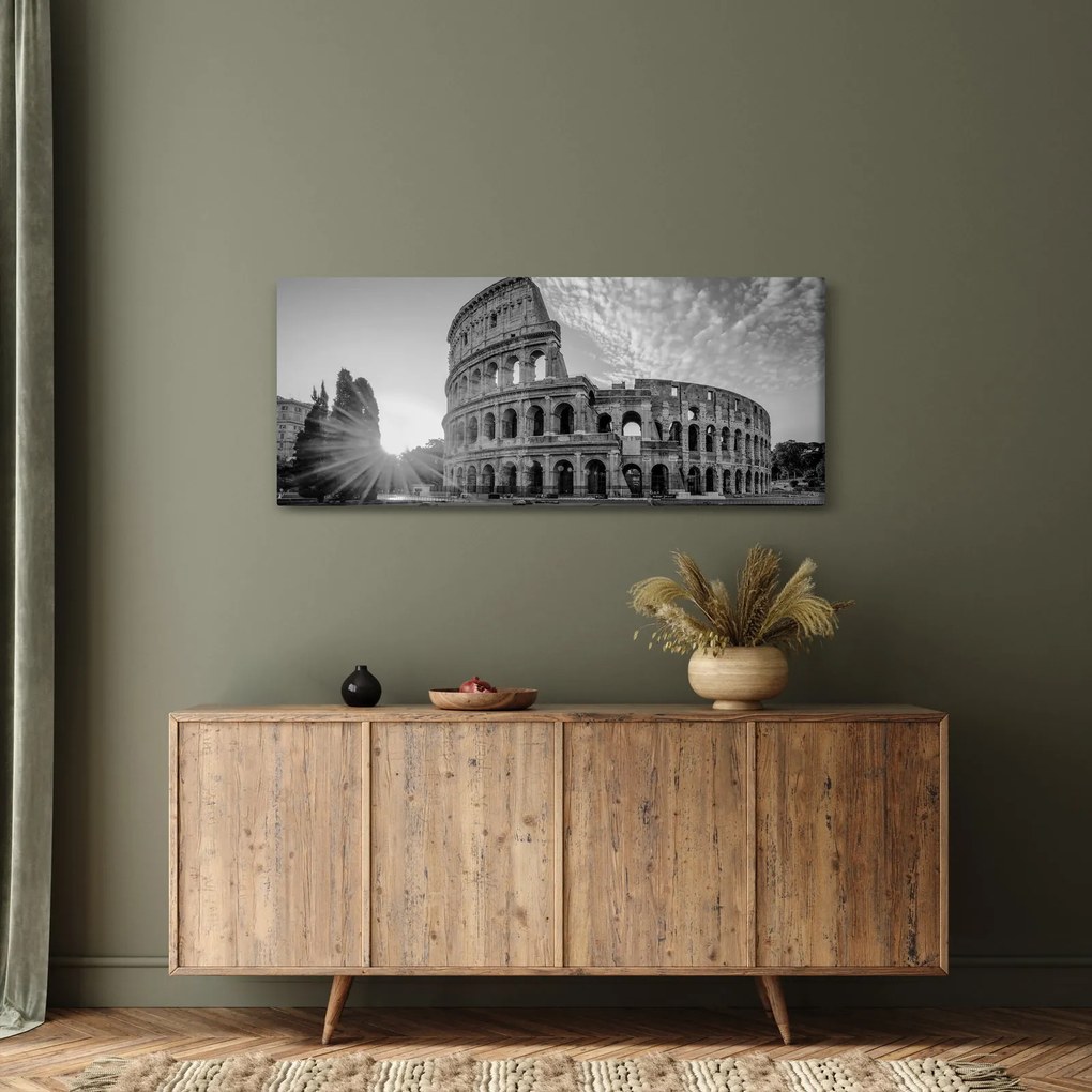 Kép - Colosseum Rómában, fekete-fehér (120x50 cm)