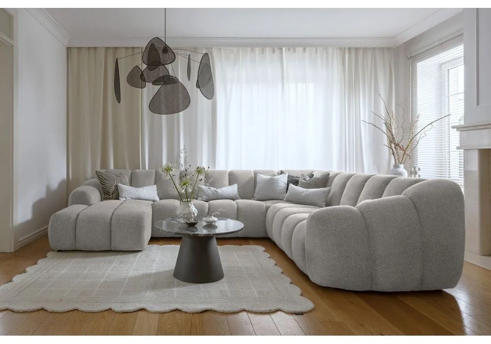 Világosszürke sarokkanapé (jobb oldali-U alakú) Shell – Miuform