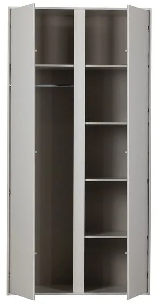 Világosszürke borovi fenyő ruhásszekrény 100x200 cm Maevy – WOOOD
