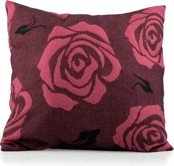 Párnahuzat 40x40 piros rózsákkal