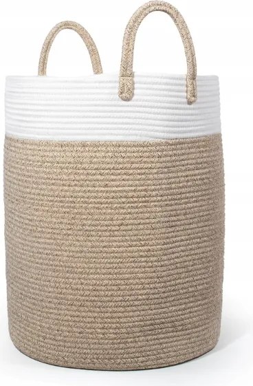 Szennyestartó kosár fogantyúval, textil játékok tárolására