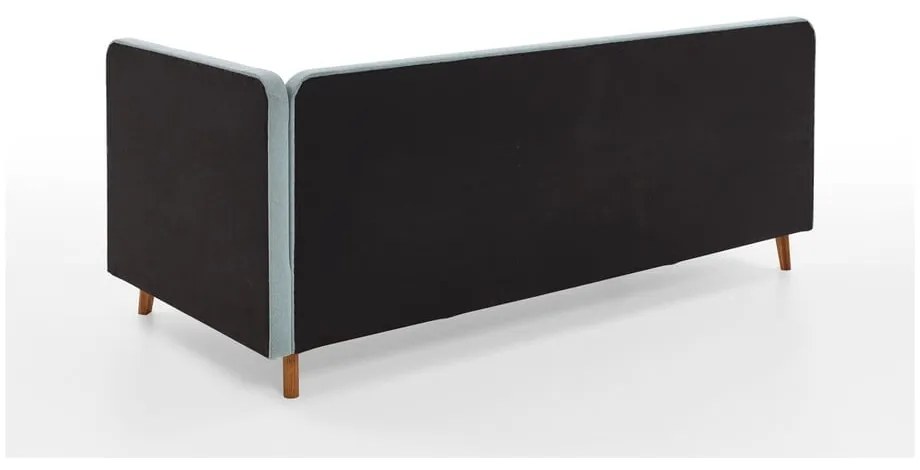 Világoskék kárpitozott egyszemélyes ágy tárolóhellyel 120x200 cm Cabana – Meise Möbel