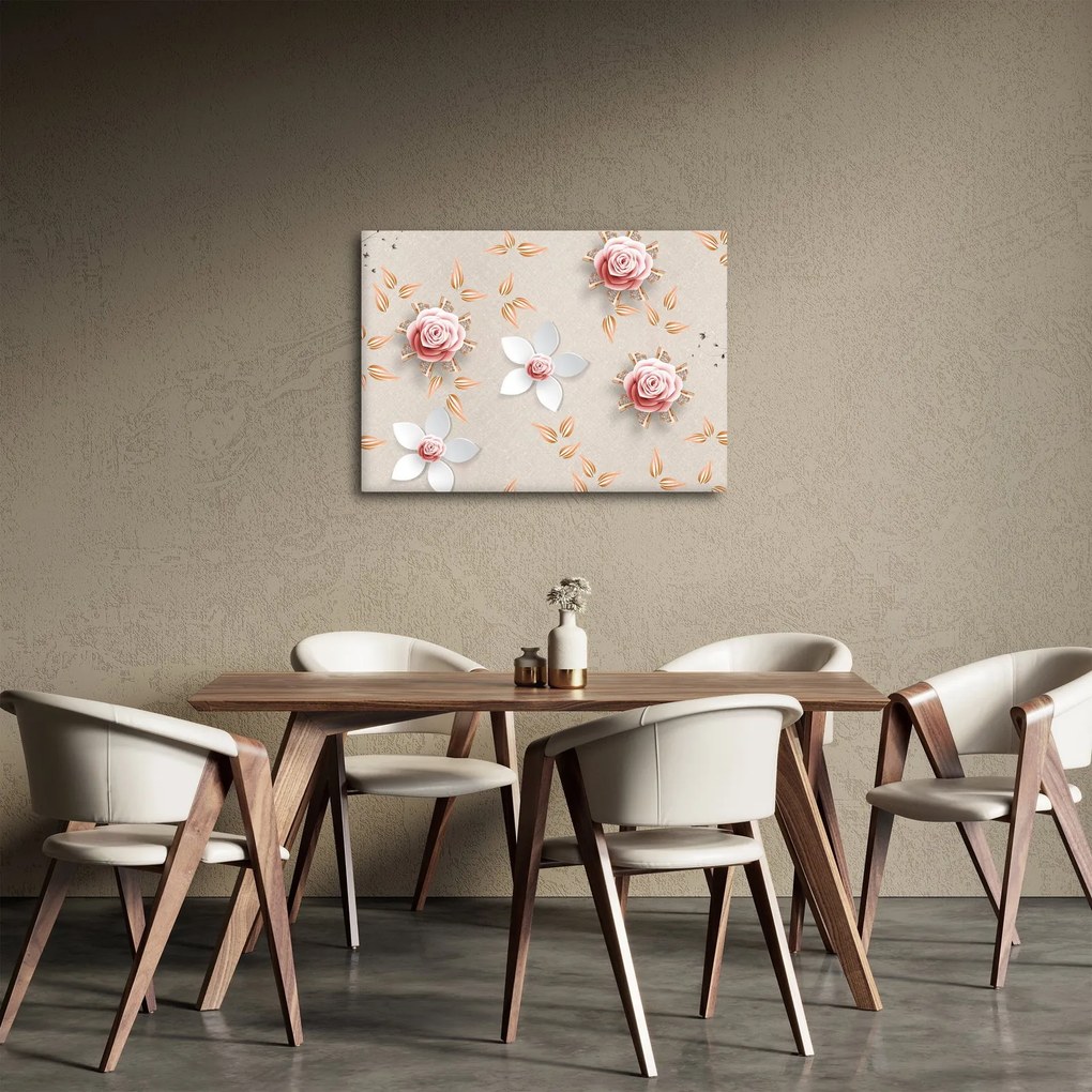 Kép - rózsa virágok (70x50 cm)