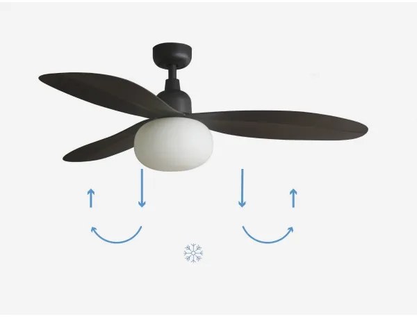 FARO 34301-11L - PALMA mennyezeti ventilátor 1xE27/15W/230V barna átm. 129 cm IP44 + távirányító