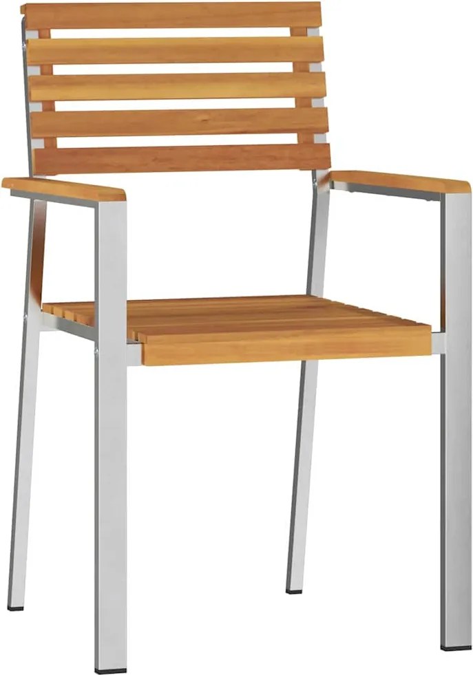 vidaXL Kerti Szék 2 pcs Olaj Természetes Tömör Akácfa