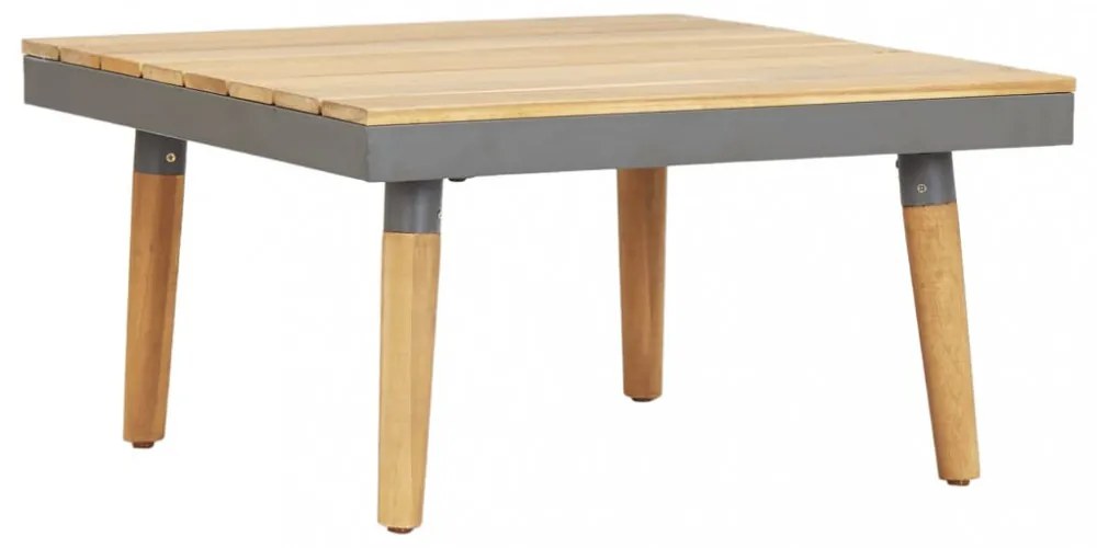 7 személyes barna tömör akácfa kerti bútorgarnitúra párnákkal