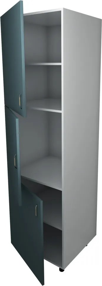 Lecce magas konyhaszekrény, Petrolzöld / Fehér, 60 x 57 x 210 cm