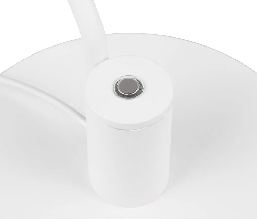 Matt fehér LED asztali lámpa hajlítható szerkezettel (magasság 64 cm) Manduro – Trio