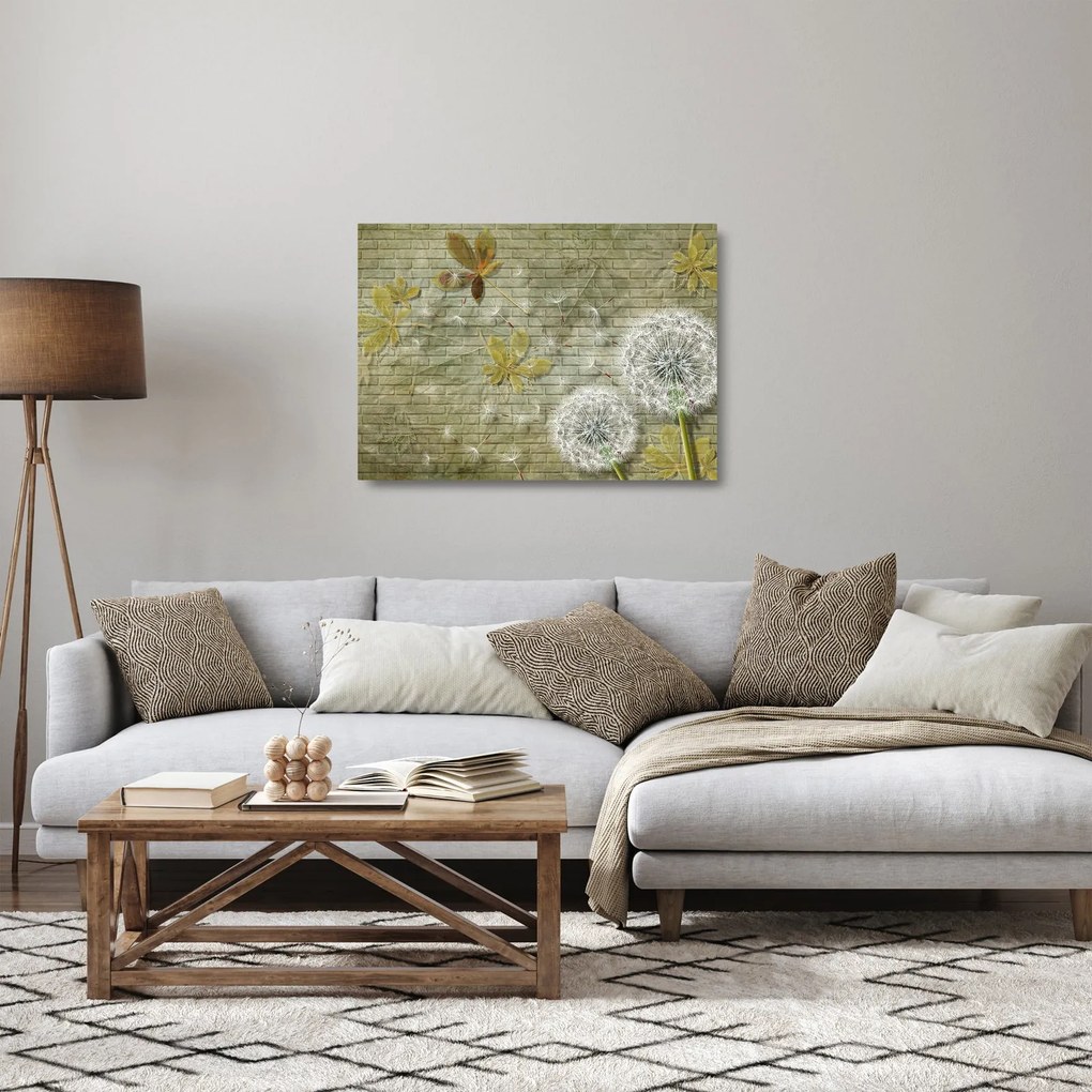 Kép - A szél által hordozott pitypang (üvegen) (70x50 cm)
