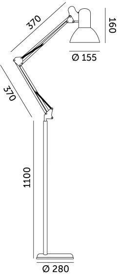 Rugalmas állólámpa AURIQ 1xE27/60W/230V 184 cm fekete