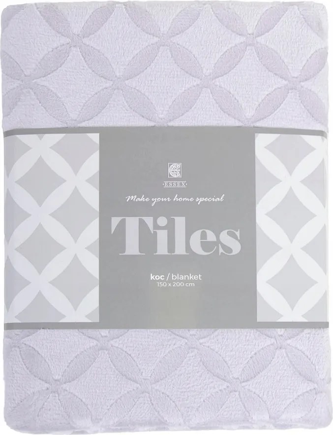 Mikroszálas takaró Tiles 150x200 világosszürke geometrikus minták