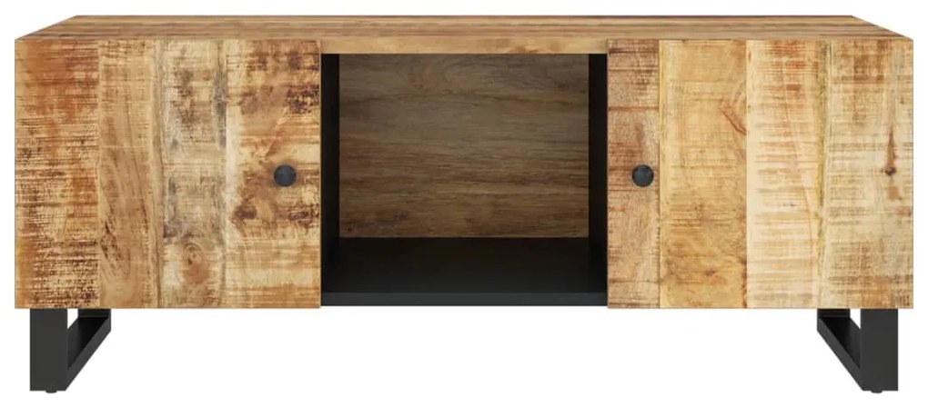 Tömör mangófa és szerelt fa dohányzóasztal 100 x 54 x 40 cm