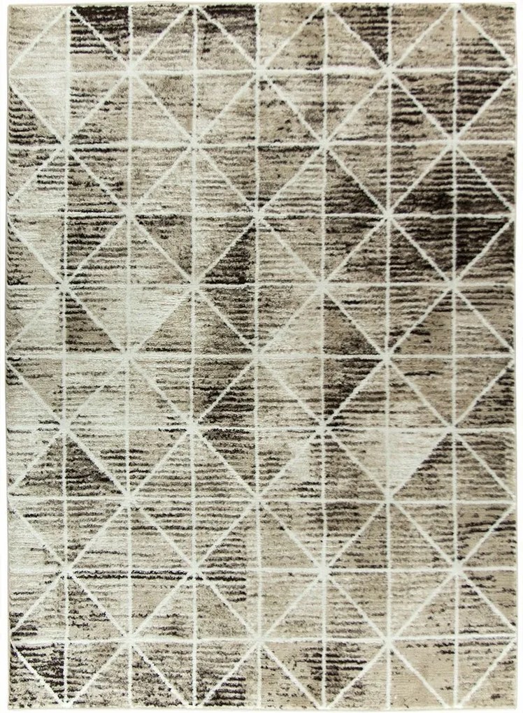 140x190 cm Divatos Barna Feel Szőnyeg Geometrikus Minta