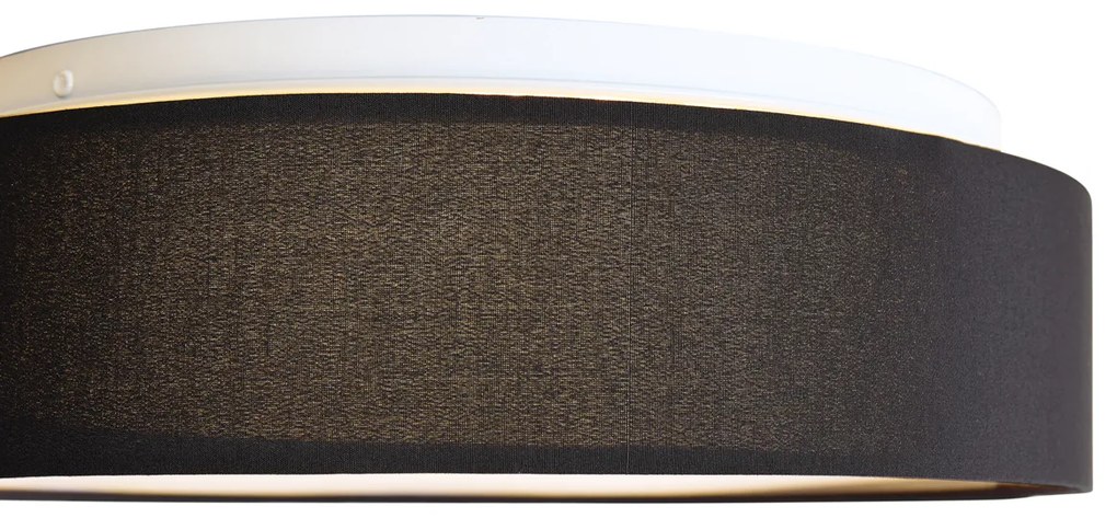 Okos mennyezeti lámpa fekete 35 cm LED-del és távirányítóval - Flat Drum