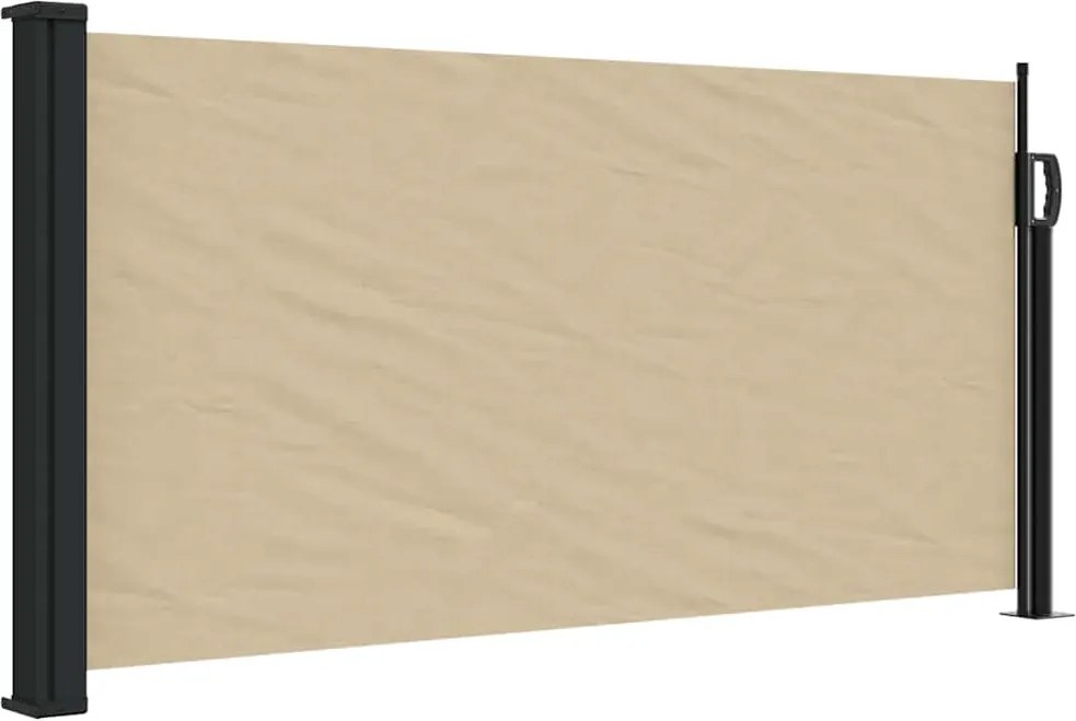 vidaXL bézs behúzható oldalsó napellenző 100 x 500 cm