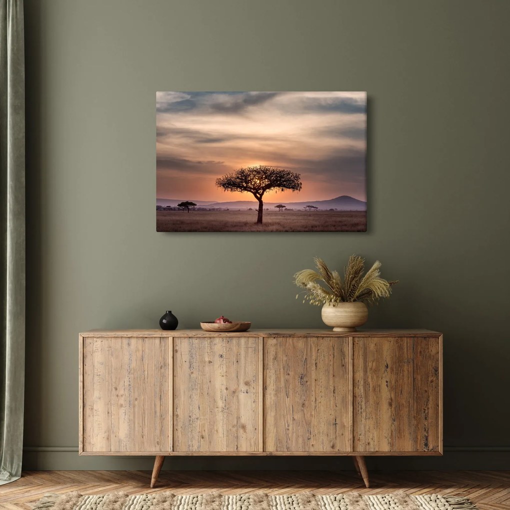 Naplemente képe Tanzániában (90x60 cm)