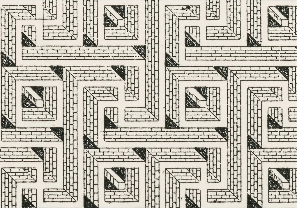 Fotótapéta Flizelin Dekoratív Hálószoba Tégla labirintus 208x146