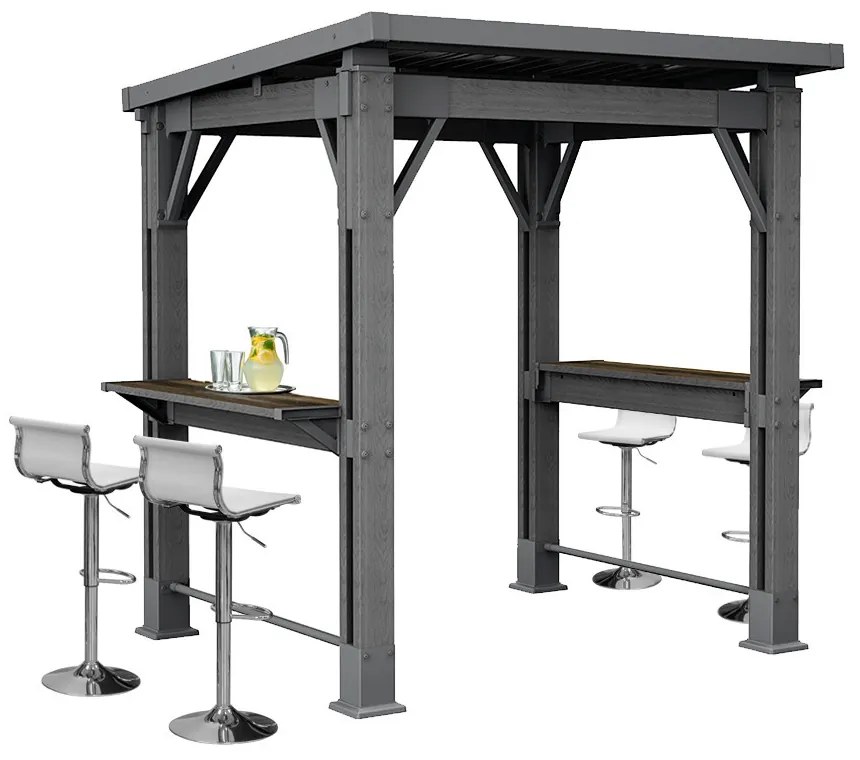 Kerti grill pavilon, pulttal, tetővel