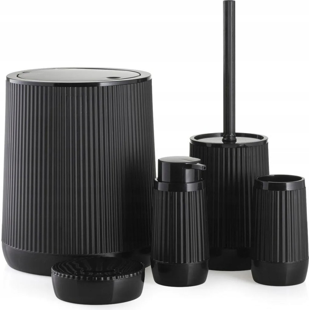 Fürdőszoba szett 5 részes Avenis fekete elegáns Wc szett 5in1 kefe