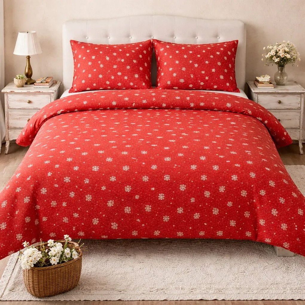 Vörös Márta pamut ágyneműhuzat 140x200cm+90x70cm TiaHome