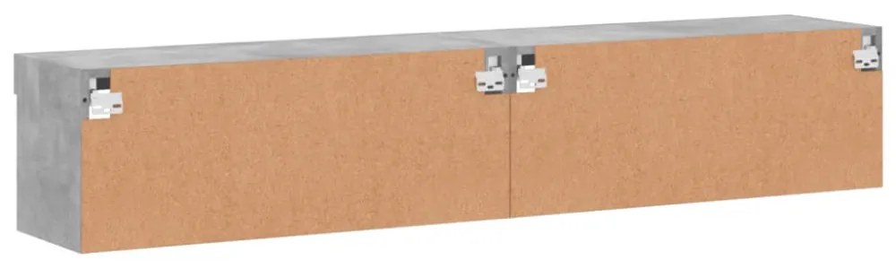 2 db betonszürke TV-szekrény LED-világítással 80x30x30 cm