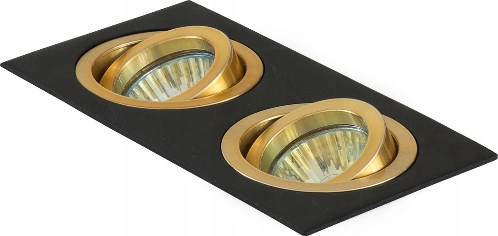 Dupla Lámpatest GU10 MR16 Fekete-arany Mozgatható