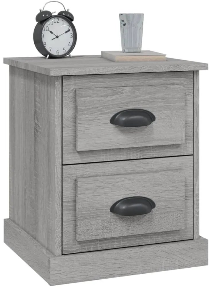 Szürke sonoma színű szerelt fa éjjeliszekrény 39 x 39 x 47,5 cm