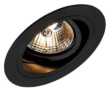 6 db Süllyesztett spot fekete állítható kerek - Chuck 70