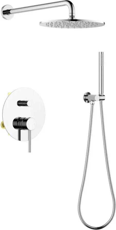 AREZZO design ASTRO falsík alatti zuhanycsaptelep szett, króm