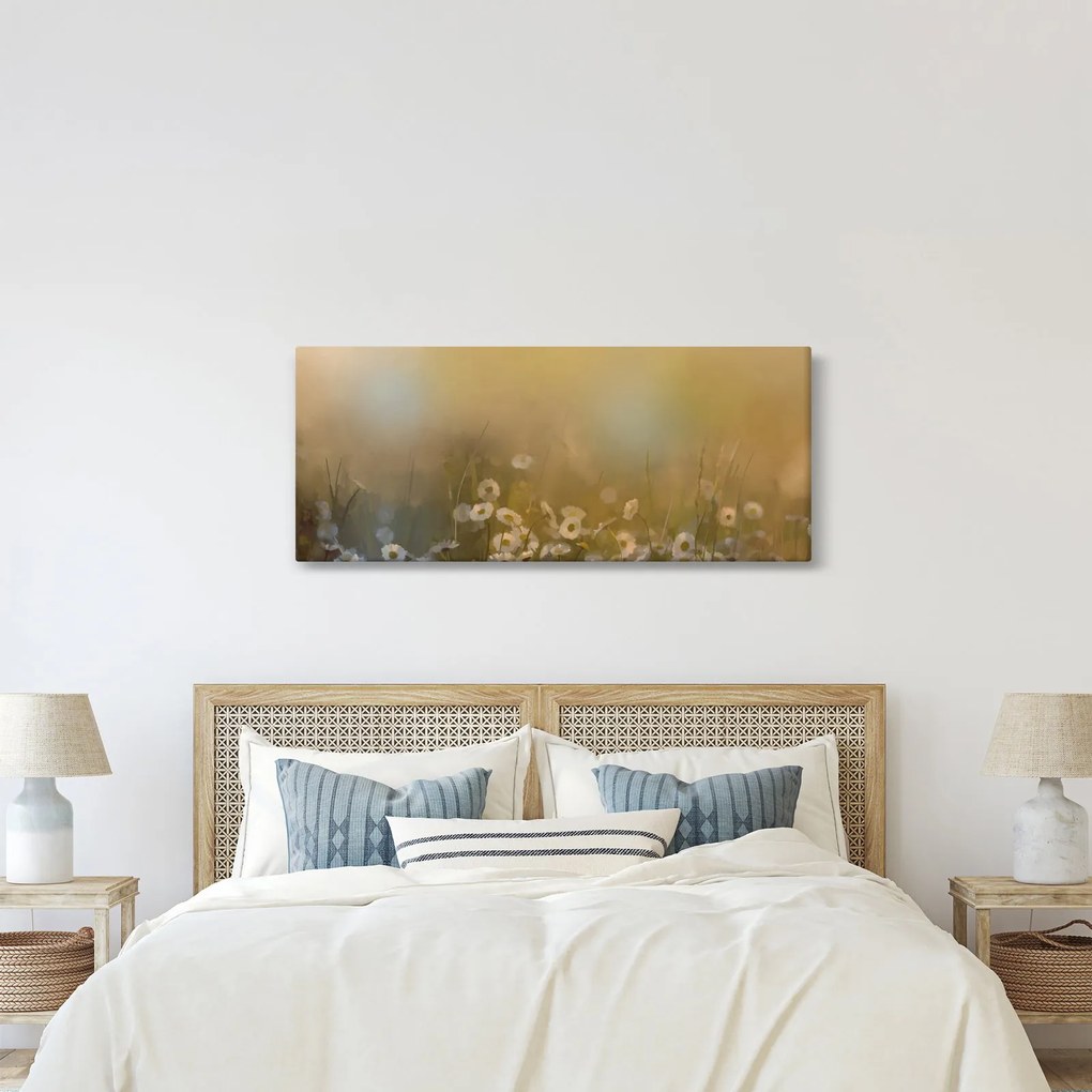 Kép - százszorszép olajfestmény (120x50 cm)