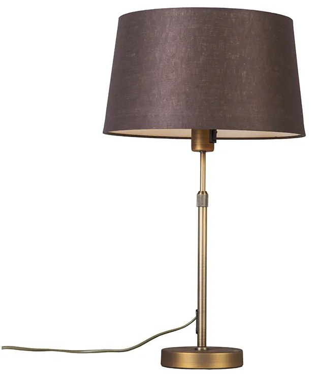 Asztali lámpa bronz barna árnyékolóval 35 cm állítható - Parte