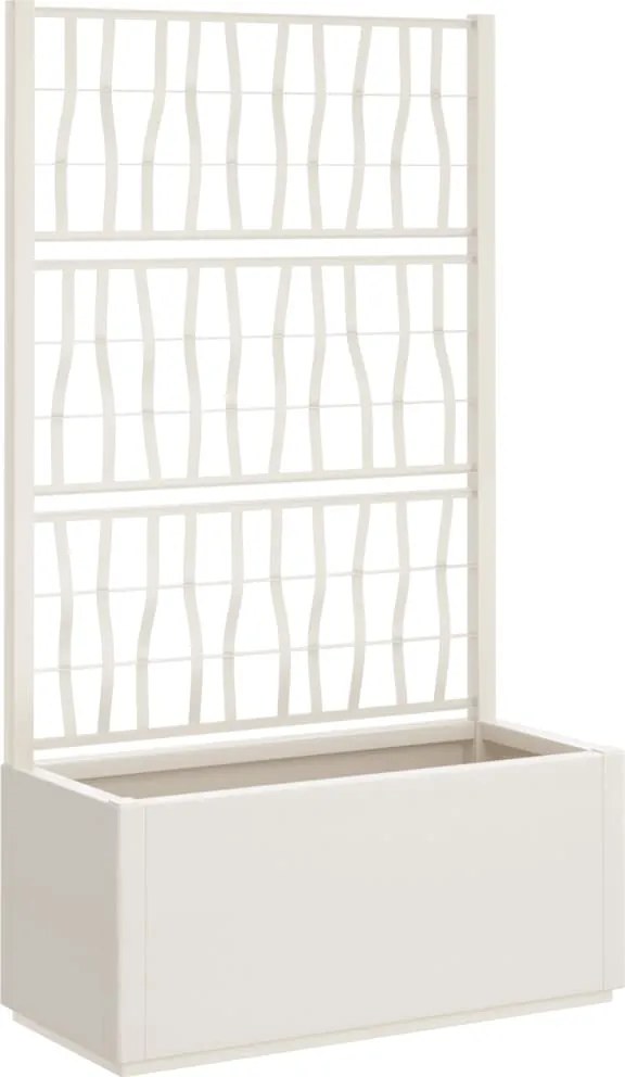 vidaXL fehér polipropilén rácsos kerti ültetőláda 80 x 36 x 140 cm