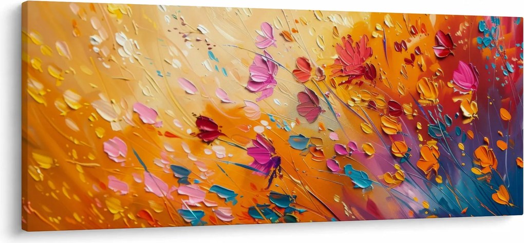 Kép - Színes virágok festése (120x50 cm)