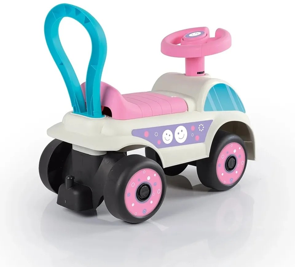 Down Scooter autó, fehér és rózsaszín
