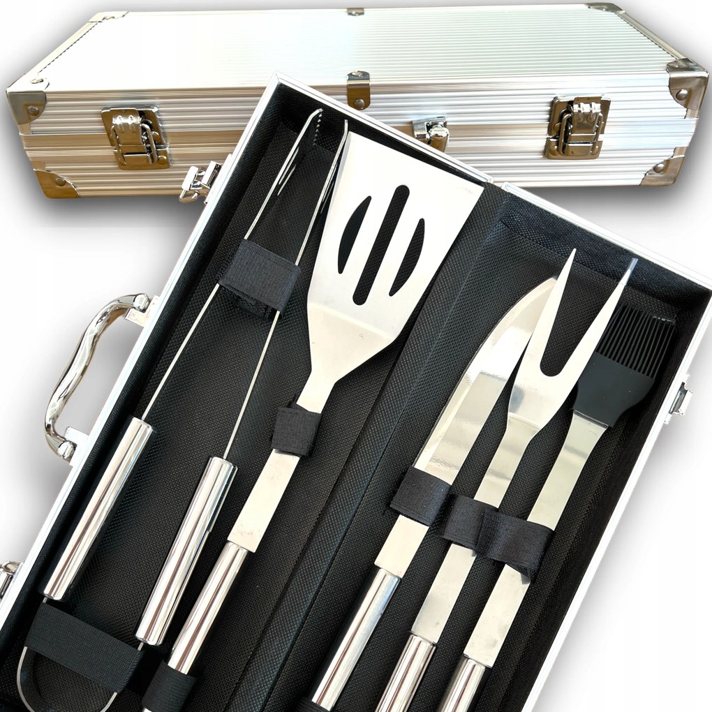 Ajándék Prémium Szett Kiegészítők Grill Eszközök Bbq Bőrönd