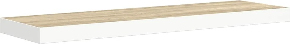 vidaXL tölgyszínű és fehér MDF lebegő fali polc 80 x 23,5 x 3,8 cm