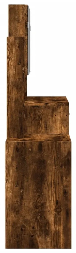 füstös tölgy színű fésülködőasztal szekrénnyel 80 x 35 x 132 cm