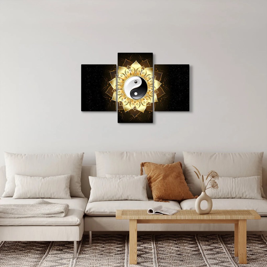 Kép - arany yin-yang (90x60 cm)